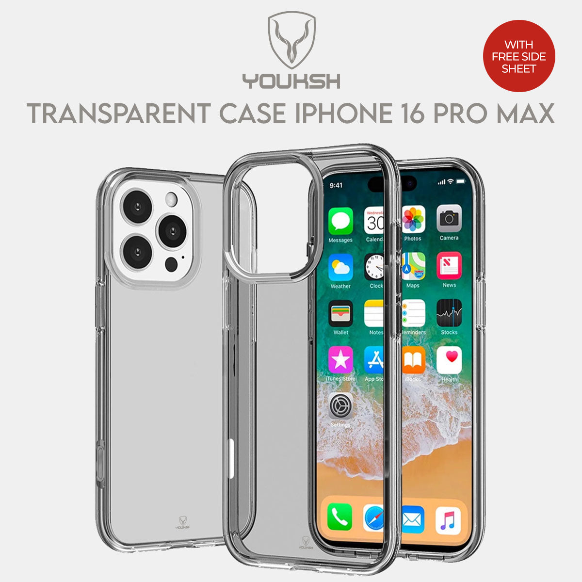 Premium Apple iPhone 16 Pro Max Transparent Smoke Case - Lahore Mobile Case