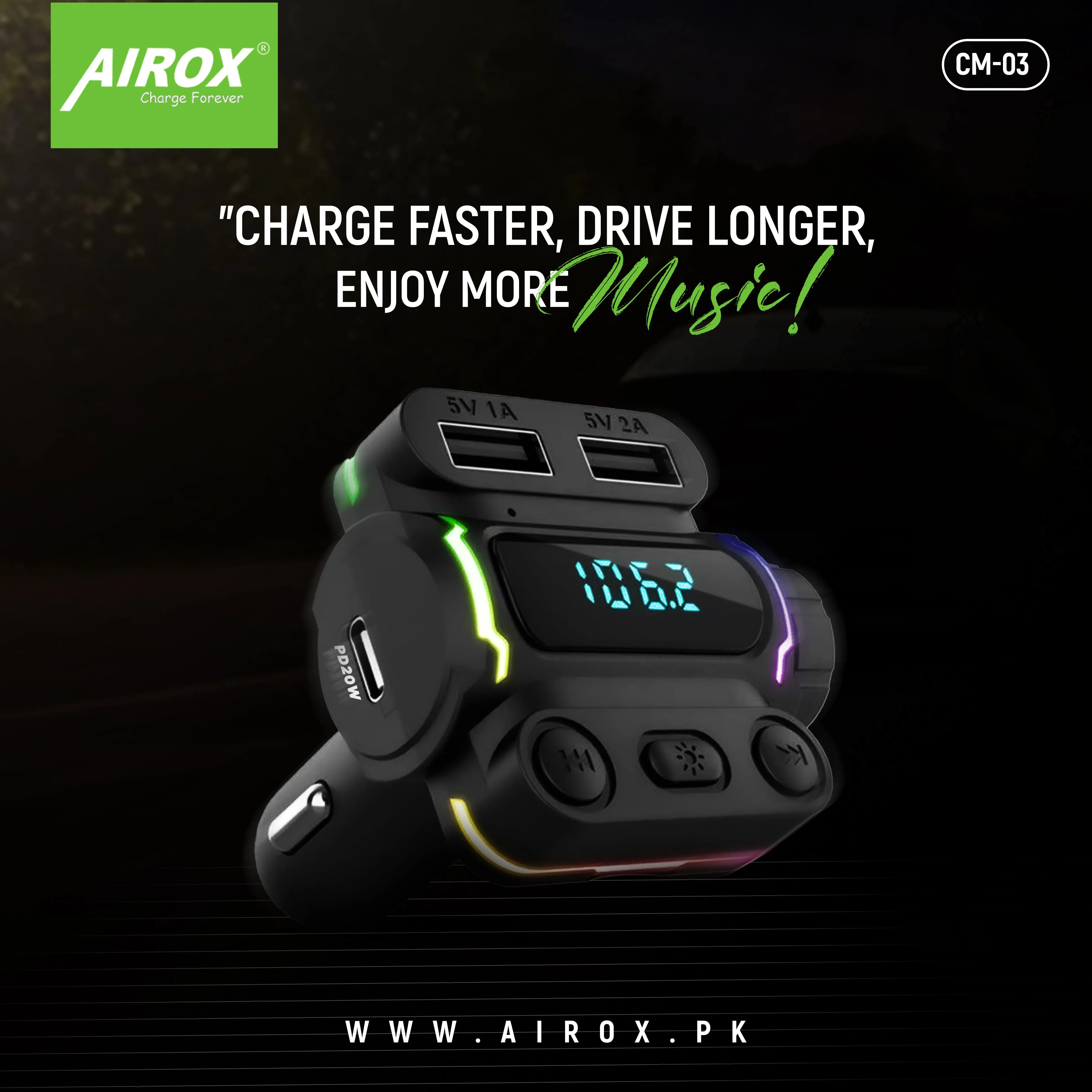 Airox CM03: 20W PD Fast-Charging Modular Car Component 4