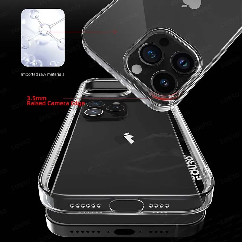 Eouro Jelly Case For iPhone | Soft Jelly Mobile Cases For iPhone | Transparent Mobile Covers Case For iPhone 16ProMax, 16Pro, 16Plus, 16, 15ProMax, 15Pro, 15Plus, 15, 14Promax, 14Pro, 14Plus, 14, 13Promax, 13Pro, 13, 12Promax, 12Pro,12, 11Promax, 11Pro.11 2