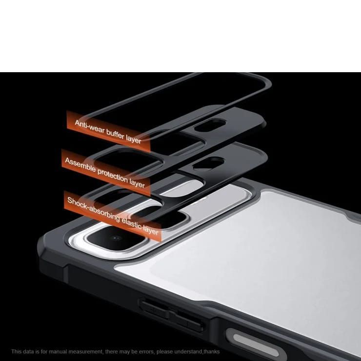 Infinix Smart 10 Plus IPAKY Luxury Shockproof Crystal Clear Non Yellowing Back Cover Case Protective Design Transparent Mobile Back Cover Black Bumper Case 3