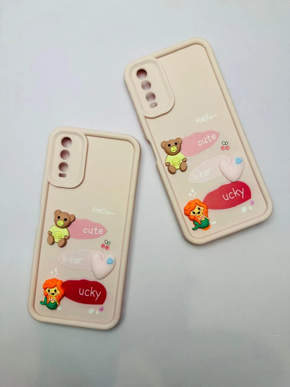 3D Doll Luxury Back Cover for Vivo Y20, Y12A, Y12S, Y20i, Y20S, Y20 2021 Soft Silicone Protective Case for Girls, Shock Absorption, Precise Cutouts, Cute and Stylish Design 4