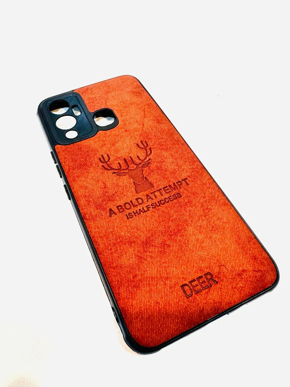 Infinix Hot 12 Play Hybrid Soft TPU Deer Pattern Leather Shockproof Case Cover Infinix Hot 12 Play Back Cover 3
