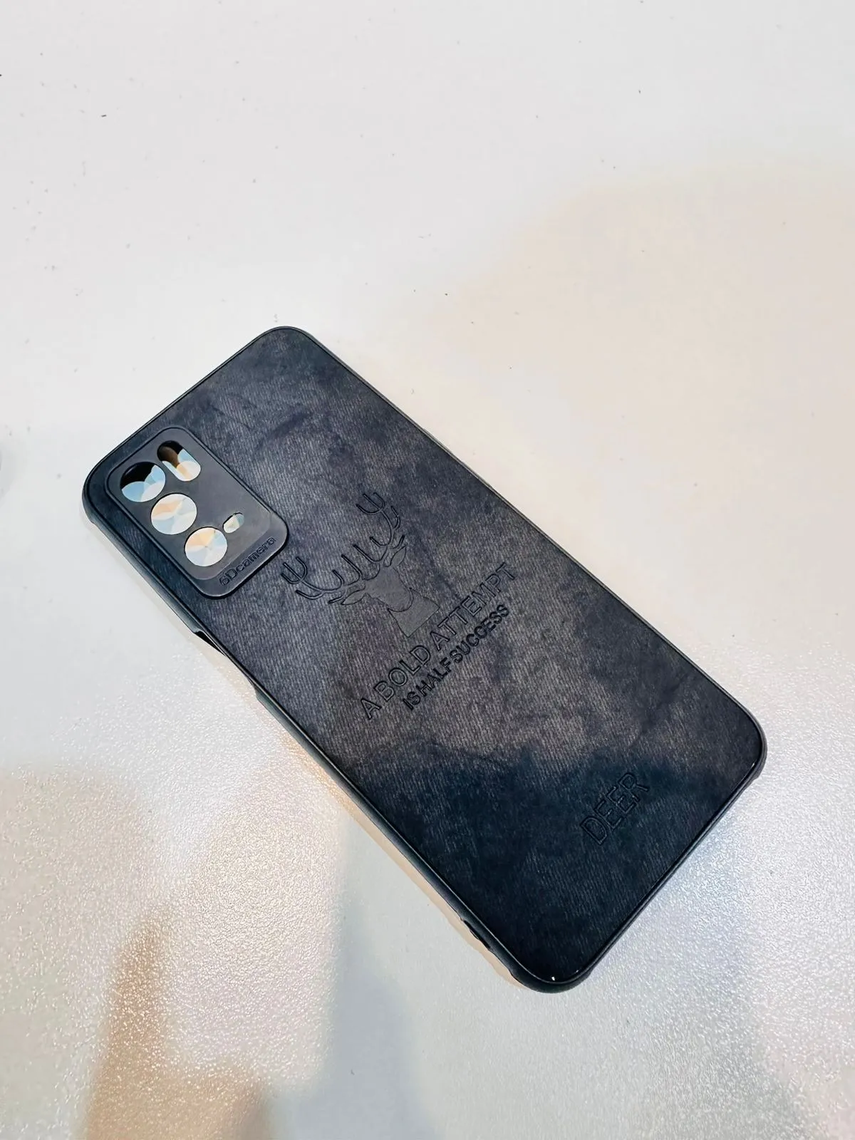 Oppo A16 Hybrid Soft TPU Deer Pattern Leather Shockproof Case Cover Oppo A16 Back Cover 4