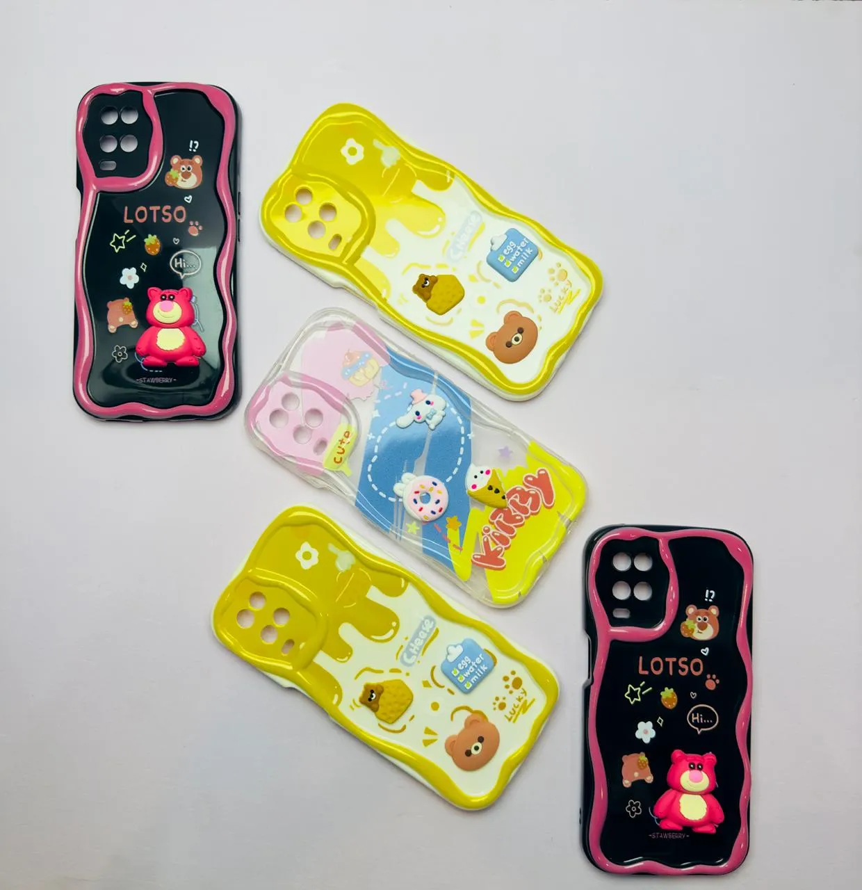 Lahore Mobile Case for Oppo A54 Back Cover Colorful Wavy Phone Cases - Luxerey Back Cover - Creative Lovely 3D Doll -Girls Back Cover