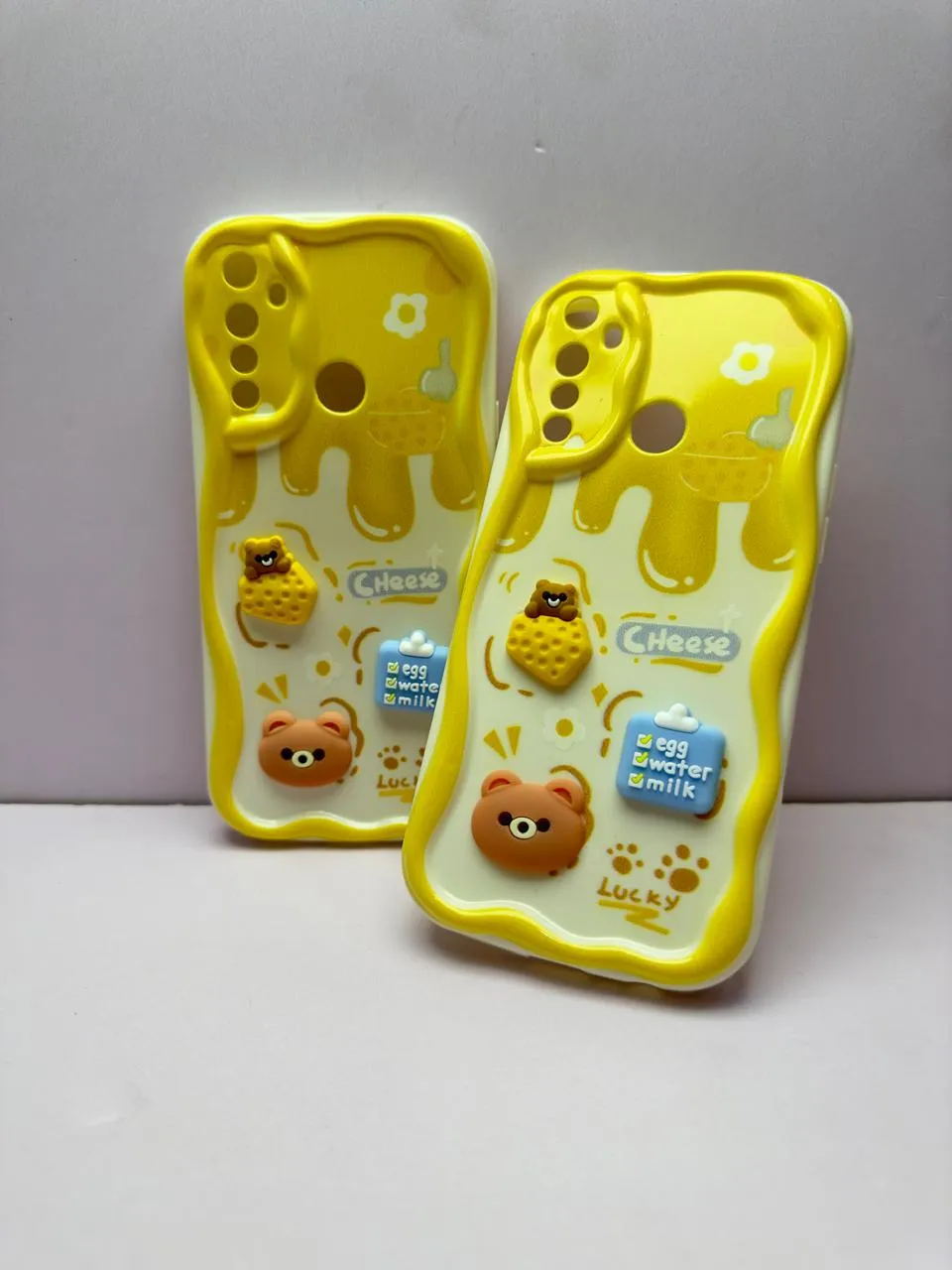 Realme C3 2020 Back Cover Colorful Wavy Phone Cases Luxerey Back Cover Creative Lovely 3D Doll -Girls Back Cover 3