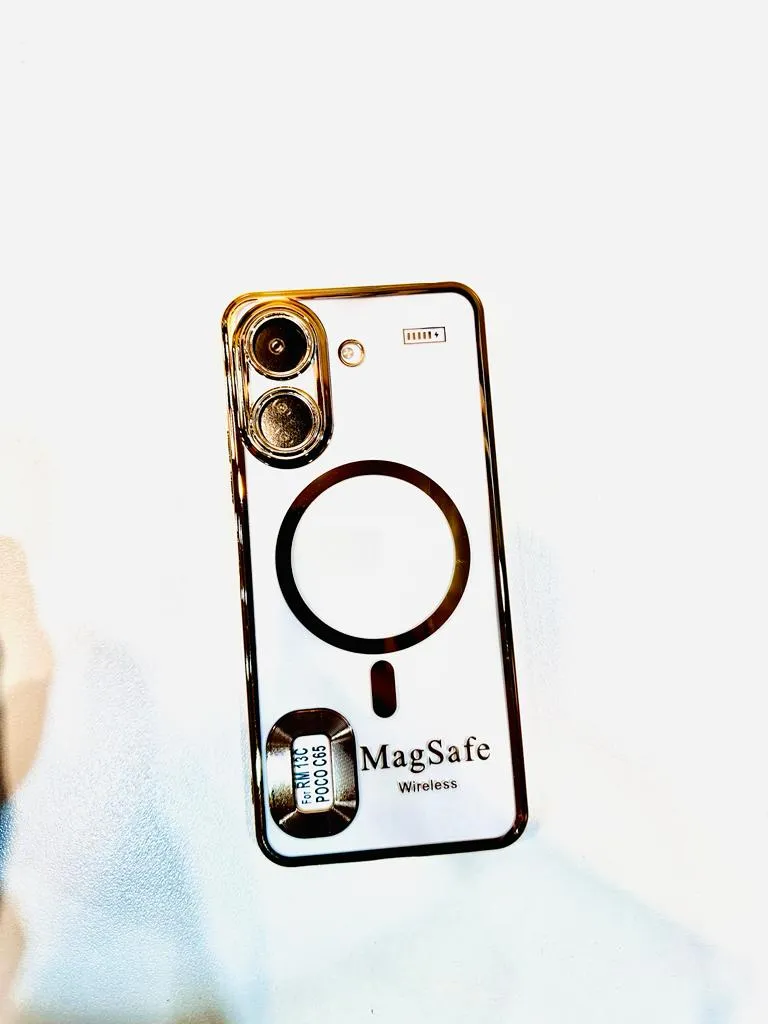 Redmi 13c Back Cover Luxury 6D Plating Soft Case Camera Lens Protection Crome Case MAG SAFE Case 8