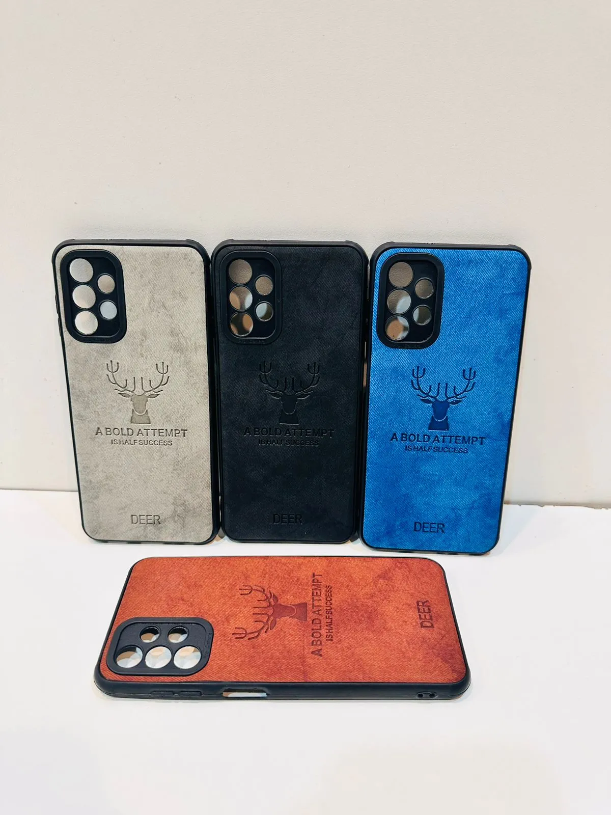 Lahore Mobile Case For Samsung A13 Hybrid Soft TPU Deer Pattern Leather Shockproof Case Cover - Samsung A13 Back Cover