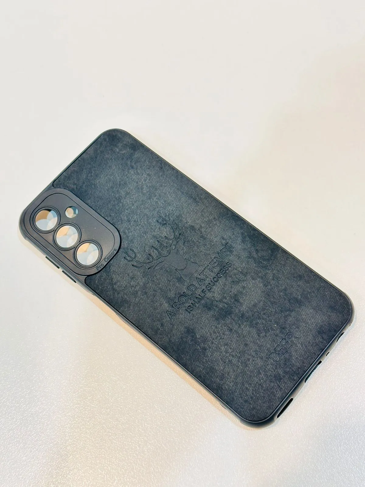 Samsung A14 Hybrid Soft TPU Deer Pattern Leather Shockproof Case Cover Samsung A14 Back Cover 3