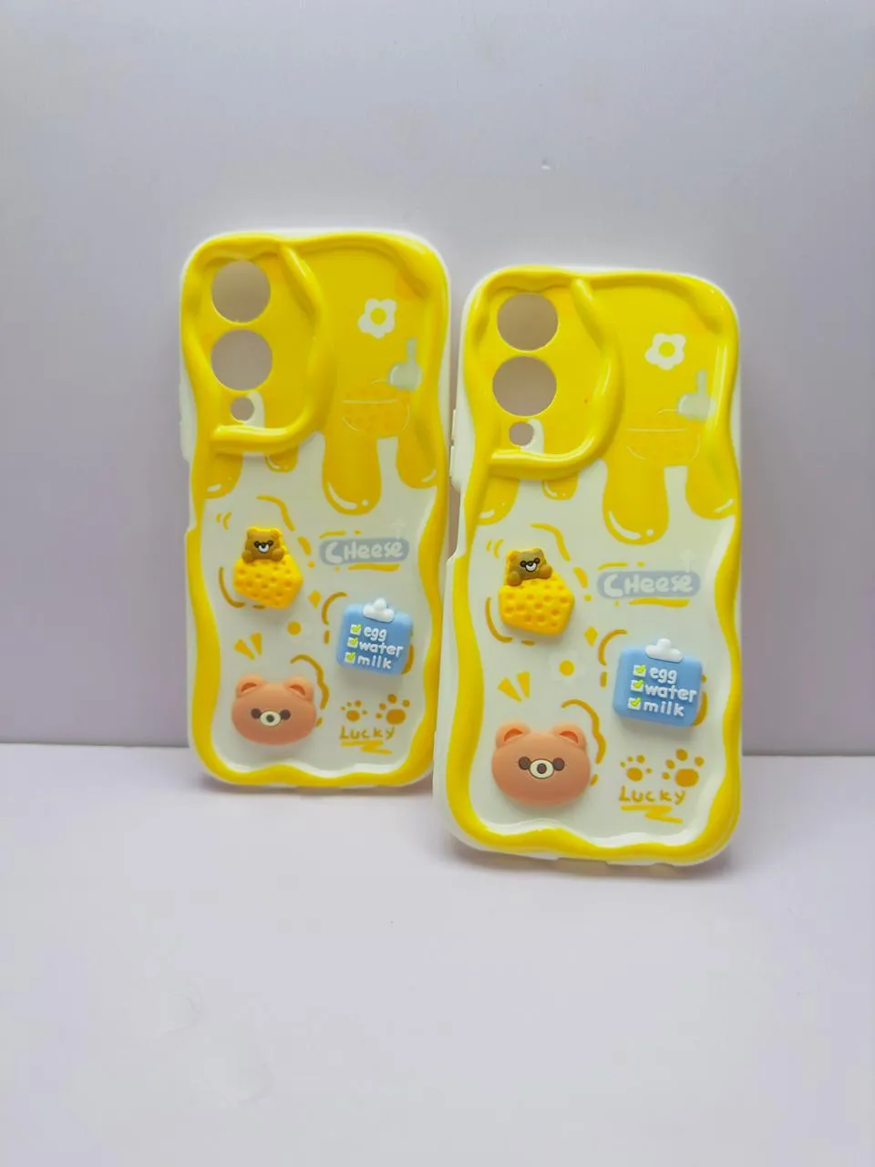 Vivo Y17s Back Cover Colorful Wavy Phone Cases Luxerey Back Cover Creative Lovely 3D Doll -Girls Back Cover 3