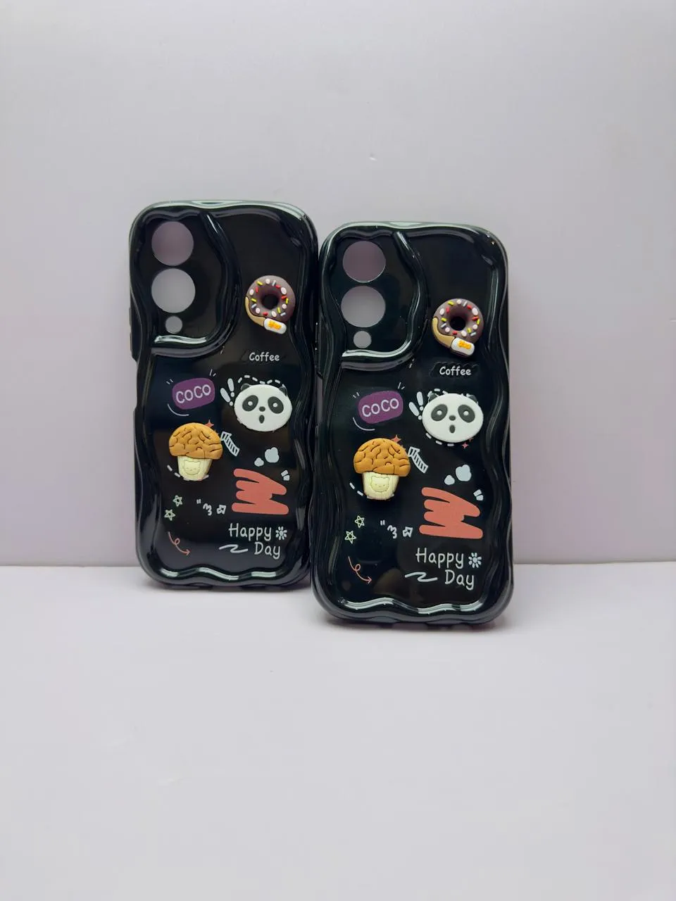 Vivo Y17s Back Cover Colorful Wavy Phone Cases Luxerey Back Cover Creative Lovely 3D Doll -Girls Back Cover 7