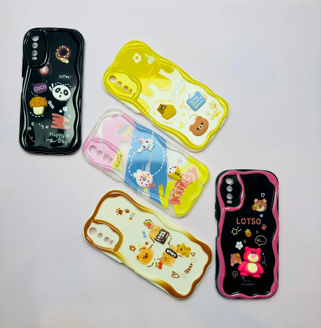 Lahore Mobile Case for Vivo Y20 / Y12S Y12A / Y20i Y20S Y20S Back Cover Colorful Wavy Phone Cases - Luxerey Back Cover - Creative Lovely 3D Doll -Girls Back Cover