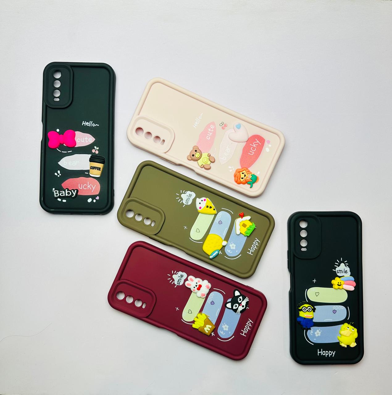 Lahore Mobile Pouch 3D Doll Luxury Back Cover for Vivo Y20, Y12A, Y12S, Y20i, Y20S, Y20 2021 Soft Silicone Protective Case for Girls, Shock Absorption, Precise Cutouts, Cute and Stylish Design