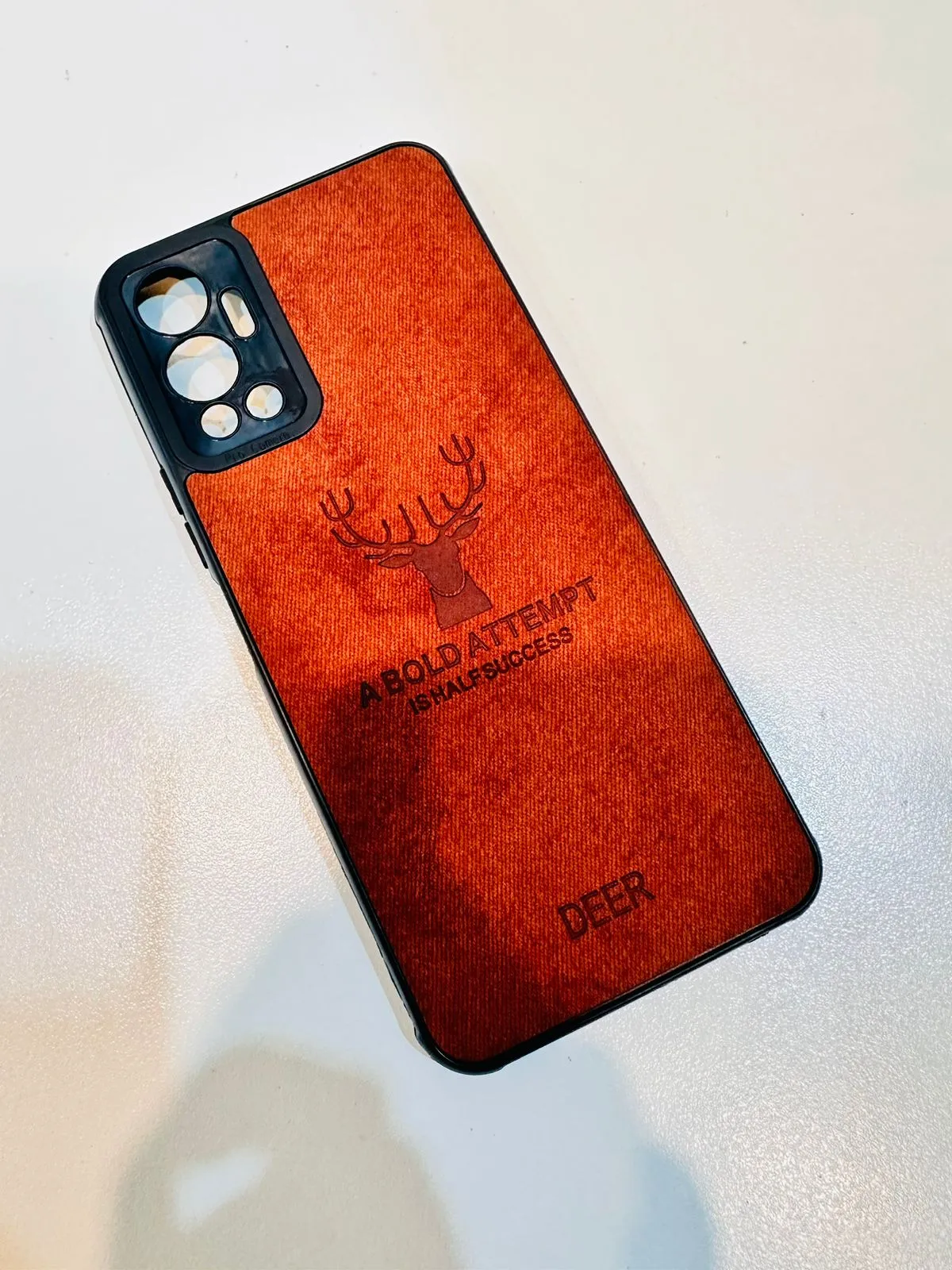 Infinix Hot 12 Hybrid Soft TPU Deer Pattern Leather Shockproof Case Cover Infinix Hot 12 Back Cover 6