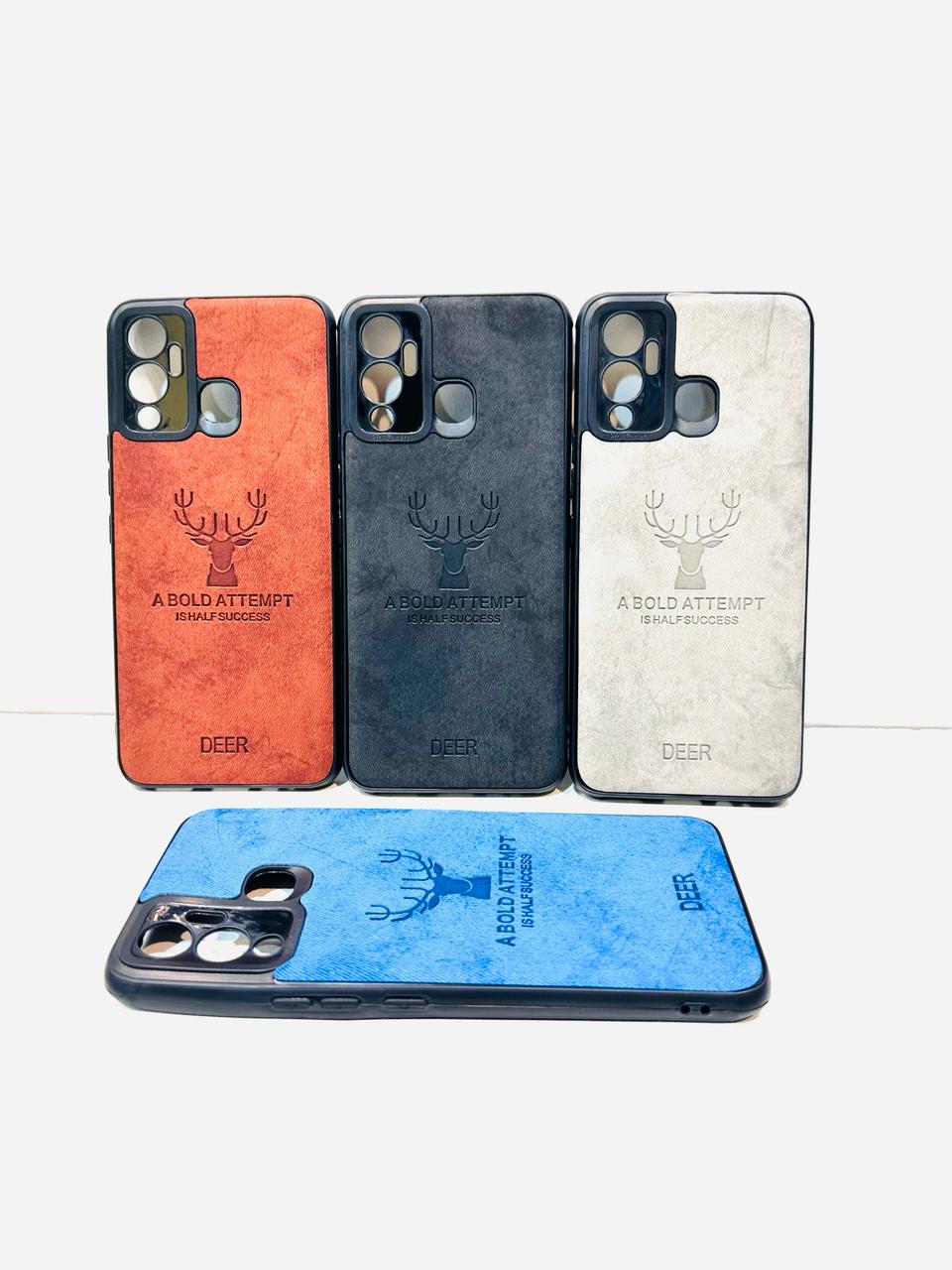 Lahore Mobile Pouch For Infinix Hot 12 Play Hybrid Soft TPU Deer Pattern Leather Shockproof Case Cover - Infinix Hot 12 Play Back Cover