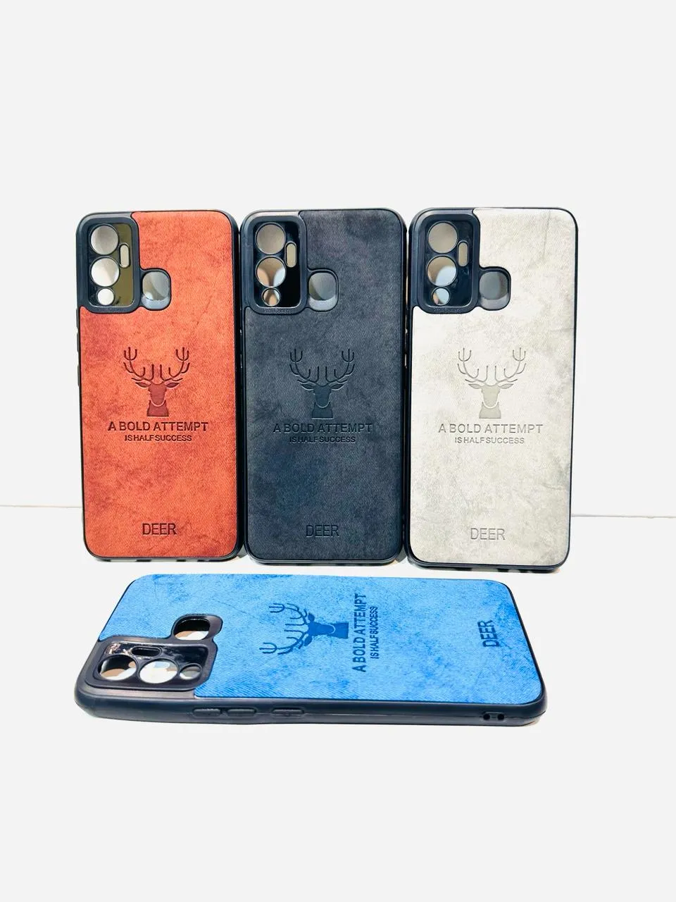 Lahore Mobile Pouch For Infinix Hot 12 Play Hybrid Soft TPU Deer Pattern Leather Shockproof Case Cover - Infinix Hot 12 Play Back Cover
