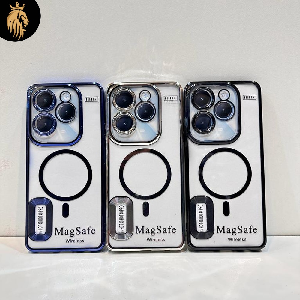 Lahore Mobile Pouch for Infinix Hot 40 / Hot 40 pro Back Cover Luxury Soft Case Camera Lens Protection - Crome Case - MAG SAFE Case - Infinix Hot 40 / Hot 40 pro Back Cover