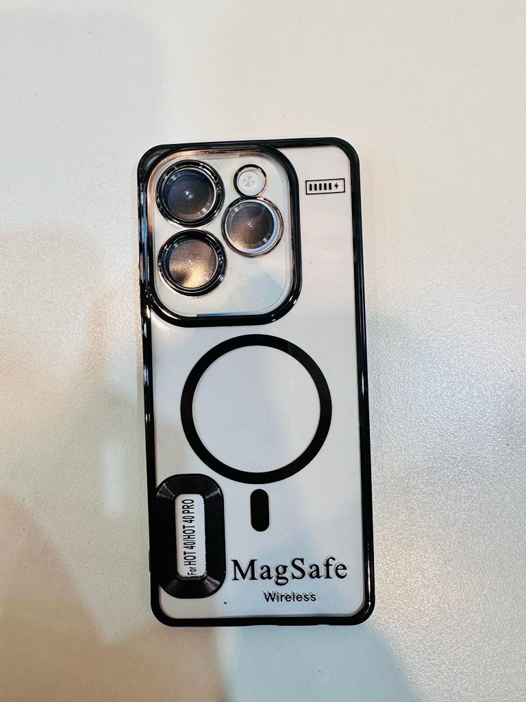 Lahore Mobile Pouch for Infinix Hot 40 / Hot 40 pro Back Cover Luxury Soft Case Camera Lens Protection - Crome Case - MAG SAFE Case - Infinix Hot 40 / Hot 40 pro Back Cover 3