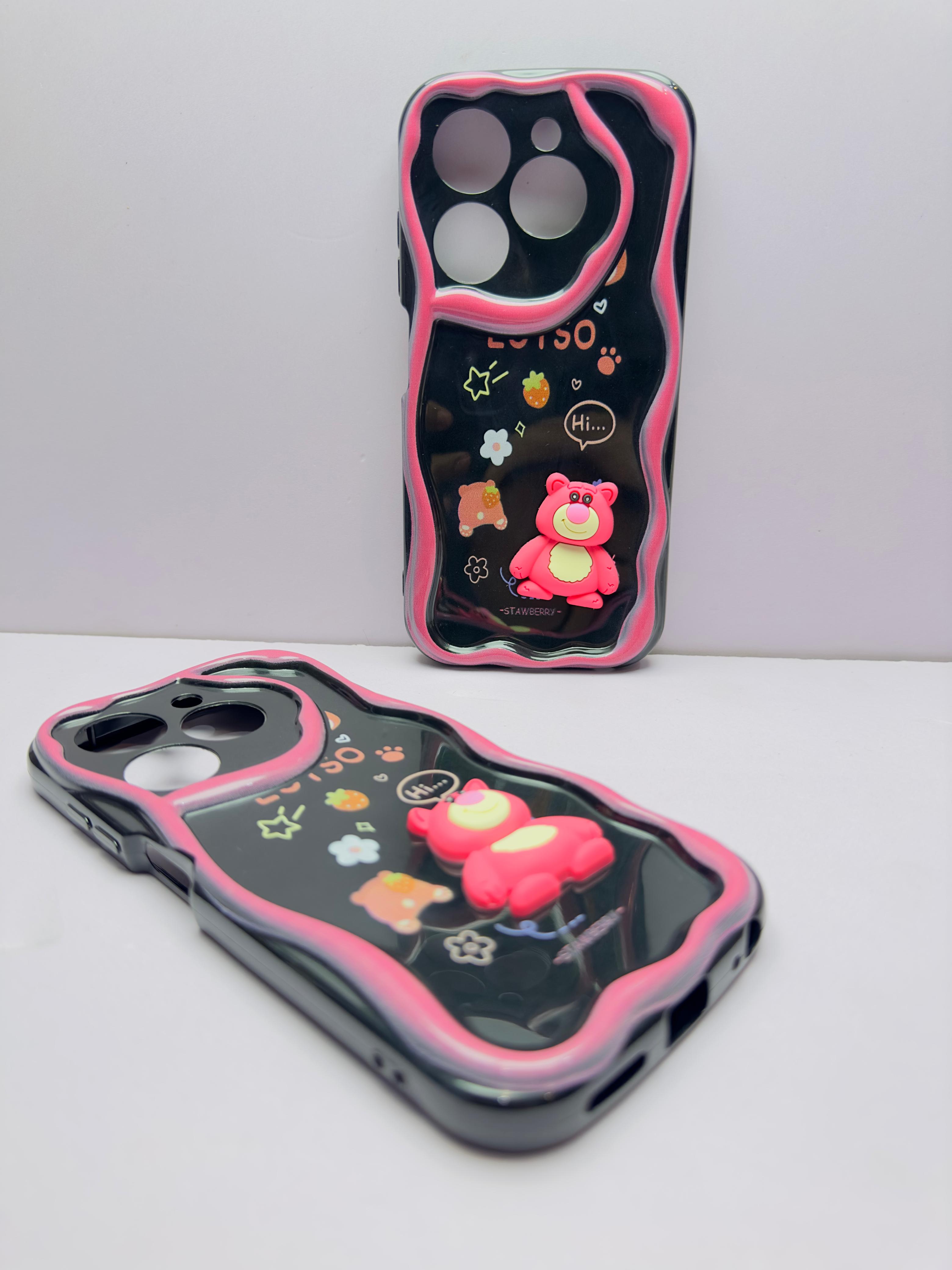 Lahore Mobile Pouch for Infinix Hot 40i Back Cover Colorful Wavy Phone Cases - Luxury Back Cover - Creative Lovely 3D Doll -Girls Back Cover 9