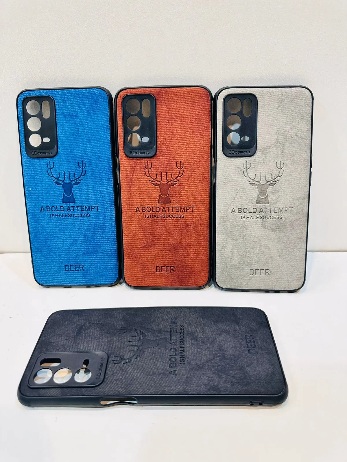 Lahore Mobile Pouch For Oppo A16 Hybrid Soft TPU Deer Pattern Leather Shockproof Case Cover - Oppo A16 Back Cover
