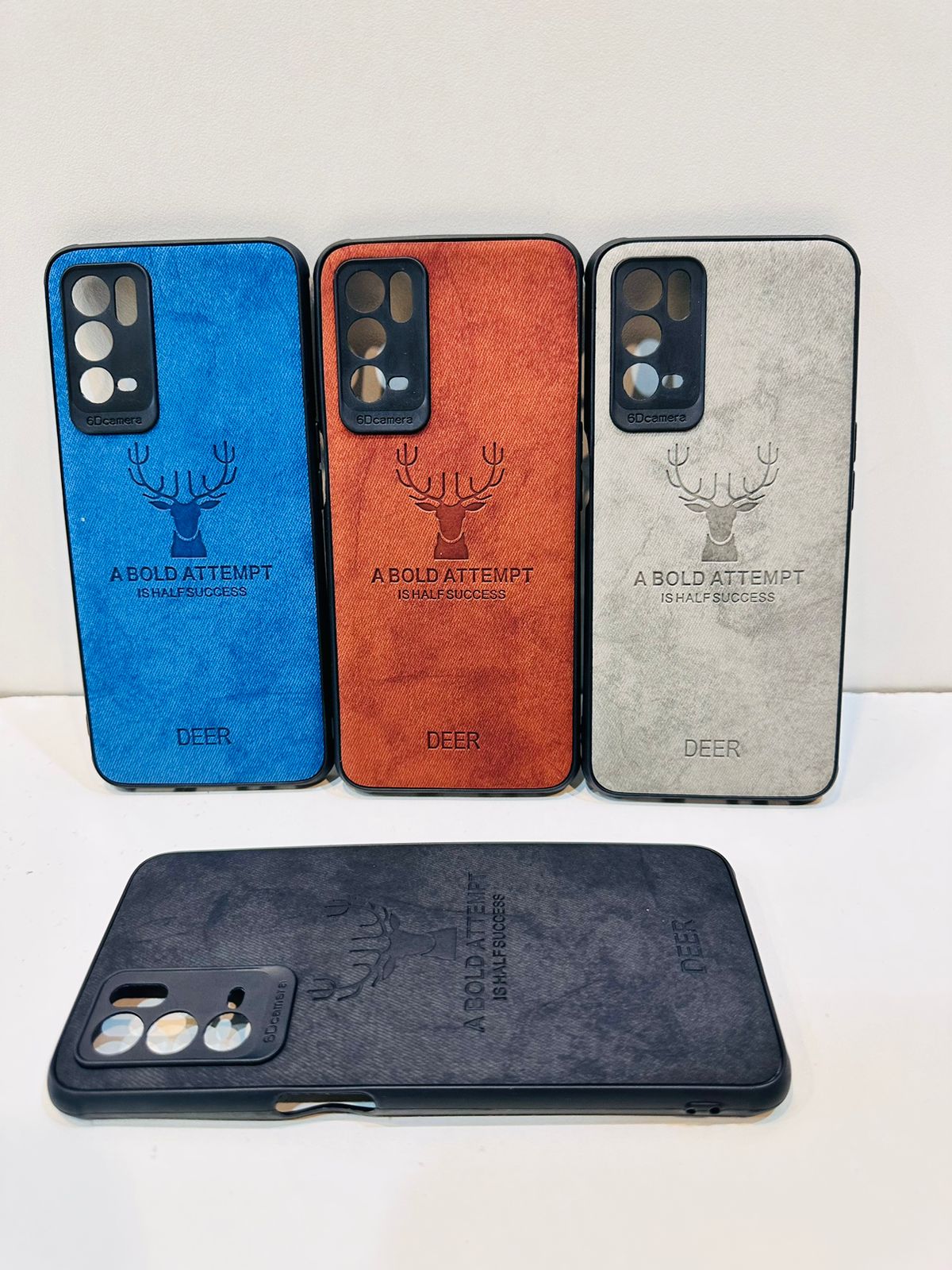 Lahore Mobile Pouch For Oppo A16 Hybrid Soft TPU Deer Pattern Leather Shockproof Case Cover - Oppo A16 Back Cover 7