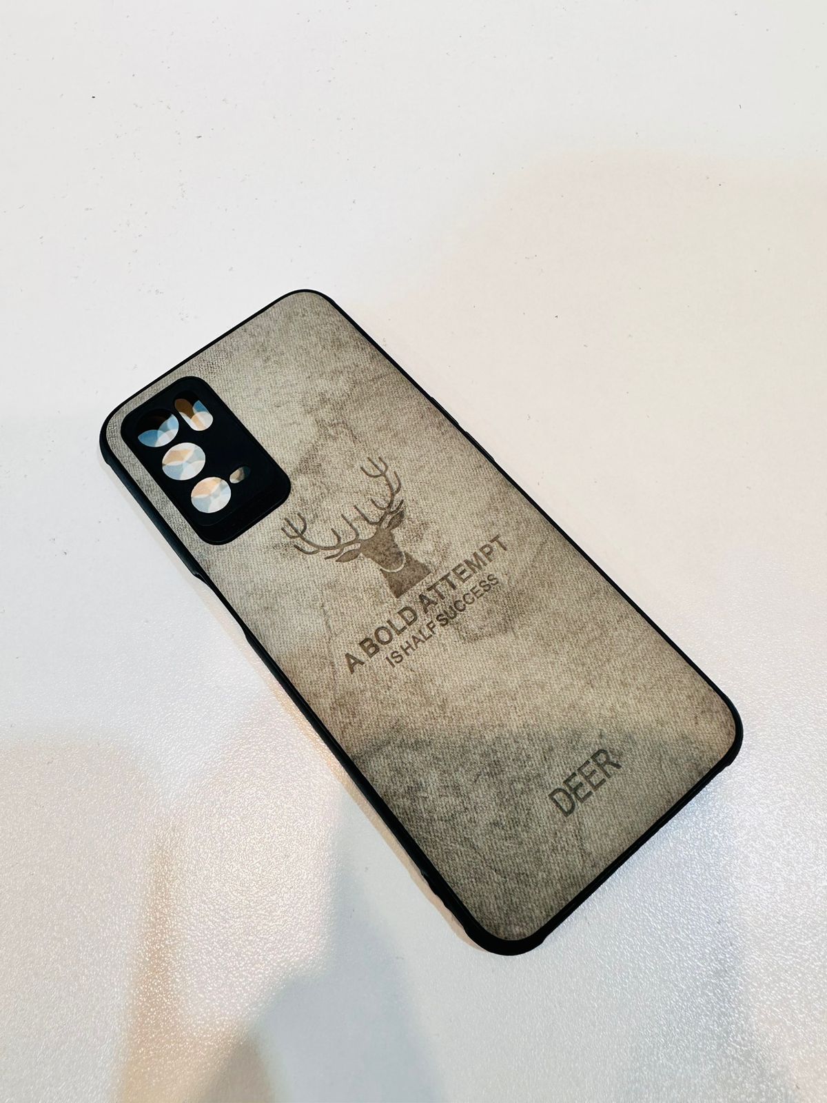 Lahore Mobile Pouch For Oppo A16 Hybrid Soft TPU Deer Pattern Leather Shockproof Case Cover - Oppo A16 Back Cover 9