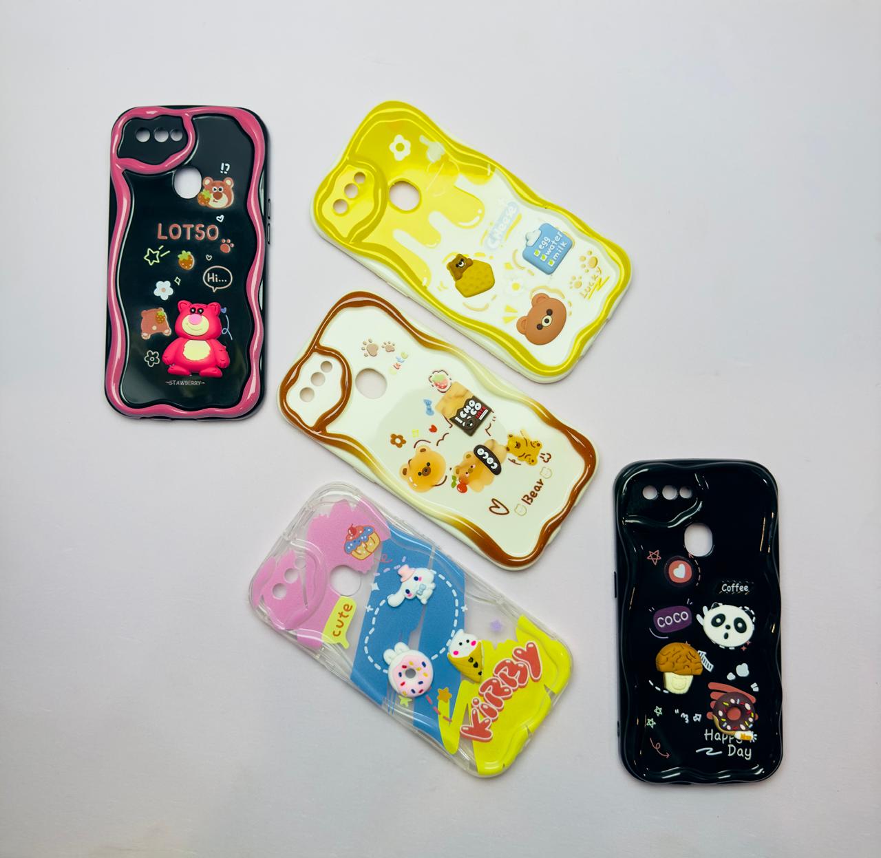 Lahore Mobile Pouch for OPPO A5S / A7 / A12 / A12S Back Cover Colorful Wavy Phone Cases - Luxury Back Cover - Creative Lovely 3D Doll -Girls Back Cover