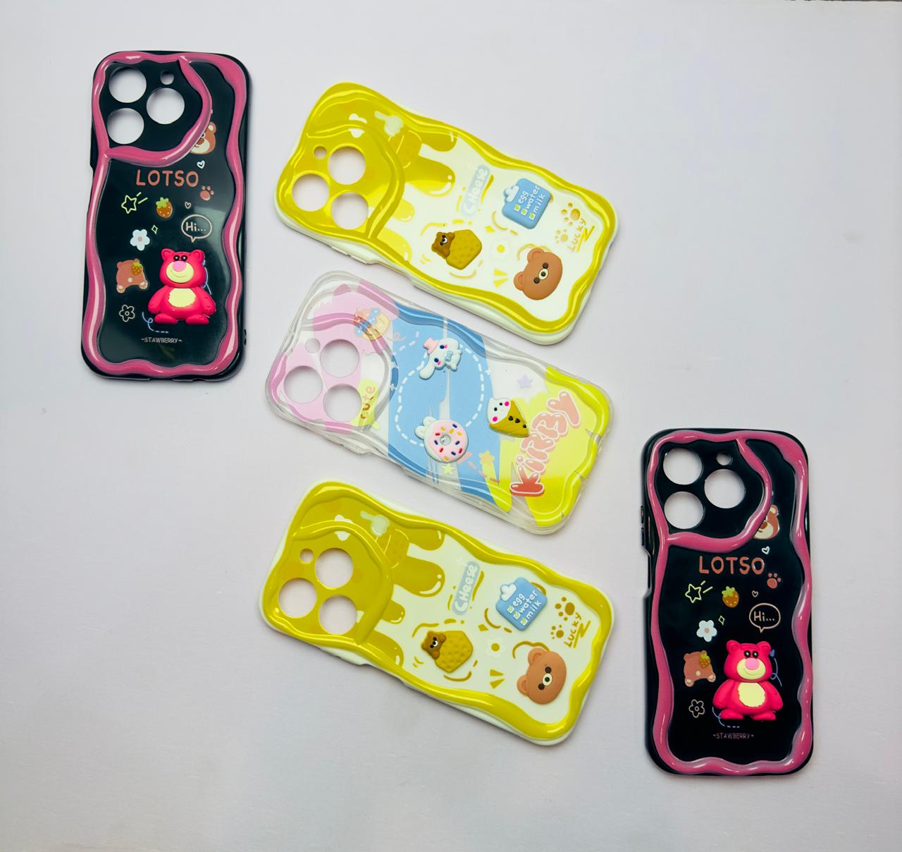 Lahore Mobile Pouch for Realme C61 Back Cover Colorful Wavy Phone Cases - Luxury Back Cover - Creative Lovely 3D Doll -Girls Back Cover