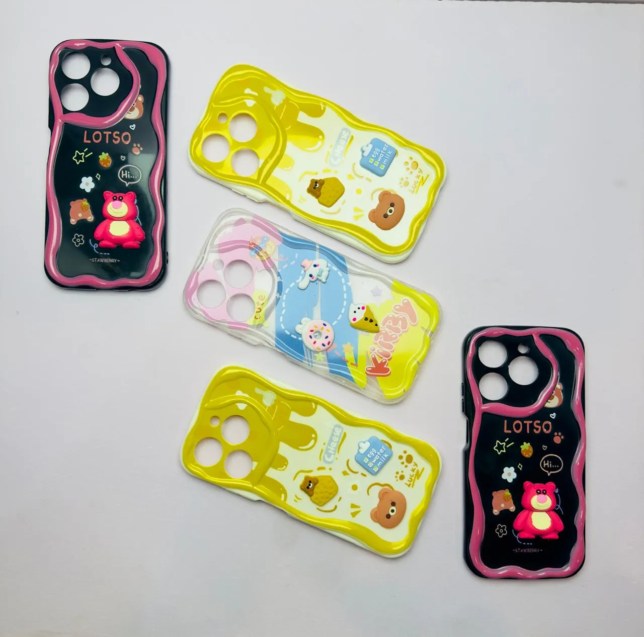 Lahore Mobile Pouch for Realme C61 Back Cover Colorful Wavy Phone Cases - Luxury Back Cover - Creative Lovely 3D Doll -Girls Back Cover