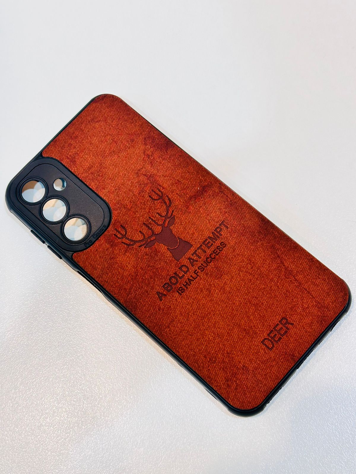 Lahore Mobile Pouch For Samsung A14 Hybrid Soft TPU Deer Pattern Leather Shockproof Case Cover - Samsung A14 Back Cover 6