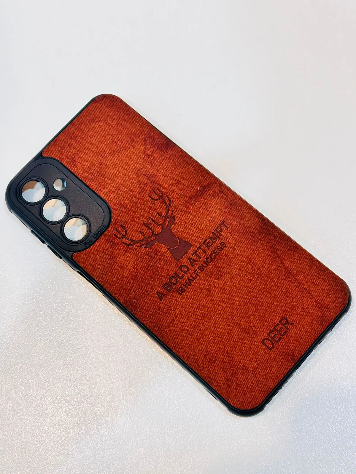 Samsung A14 Hybrid Soft TPU Deer Pattern Leather Shockproof Case Cover Samsung A14 Back Cover 9