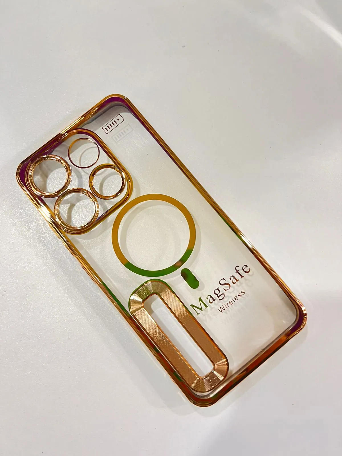 Tecno Pop 7 / Pop 7 pro Back Cover Luxury 6D Plating Soft Case Camera Lens Protection Crome Case MAG SAFE Case 2