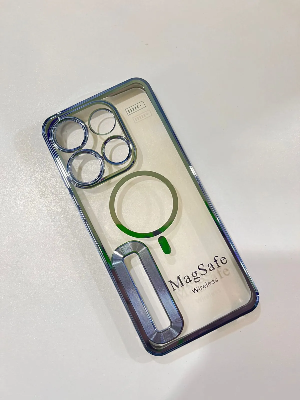 Tecno Pop 7 / Pop 7 pro Back Cover Luxury 6D Plating Soft Case Camera Lens Protection Crome Case MAG SAFE Case 5