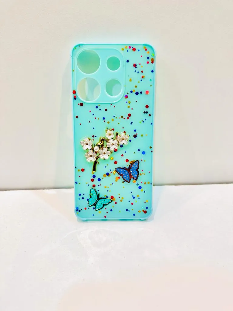 Tecno Spark Go 2023 / Tecno Pop 7 Back Cover Girls Back Cover Fancy Flower Butterfly Covers- Tecno Spark Go 2023 / Tecno Pop 7 Back Case 12