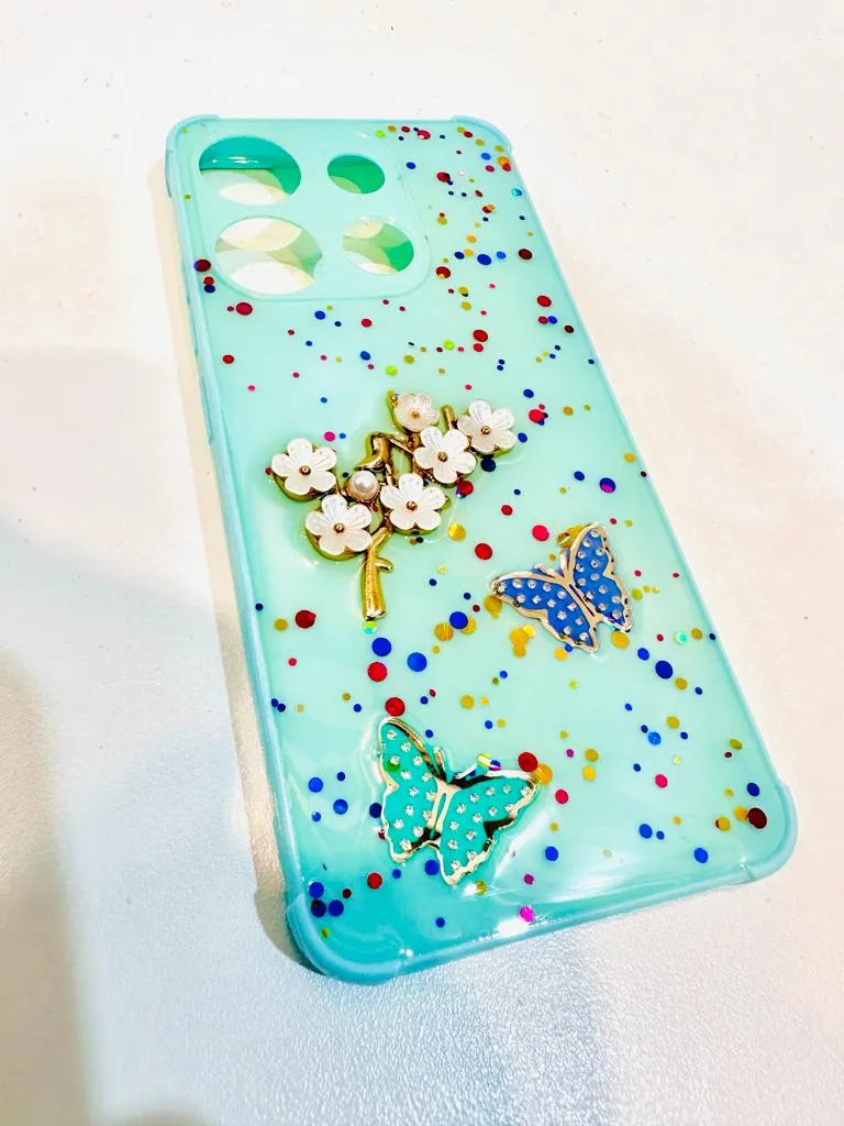 Tecno Spark Go 2023 / Tecno Pop 7 Back Cover Girls Back Cover Fancy Flower Butterfly Covers- Tecno Spark Go 2023 / Tecno Pop 7 Back Case 13