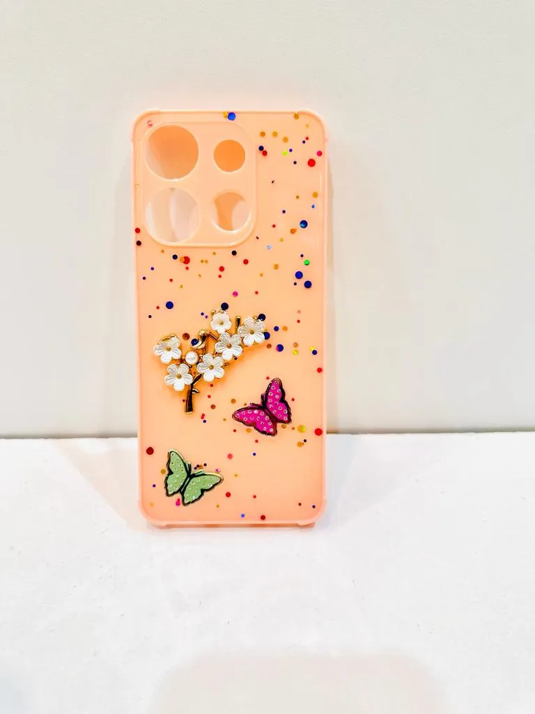 Tecno Spark Go 2023 / Tecno Pop 7 Back Cover Girls Back Cover Fancy Flower Butterfly Covers- Tecno Spark Go 2023 / Tecno Pop 7 Back Case 4