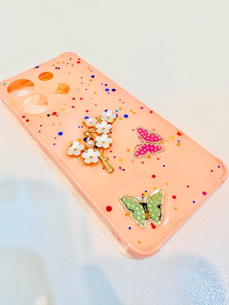 Tecno Spark Go 2023 / Tecno Pop 7 Back Cover Girls Back Cover Fancy Flower Butterfly Covers- Tecno Spark Go 2023 / Tecno Pop 7 Back Case 6