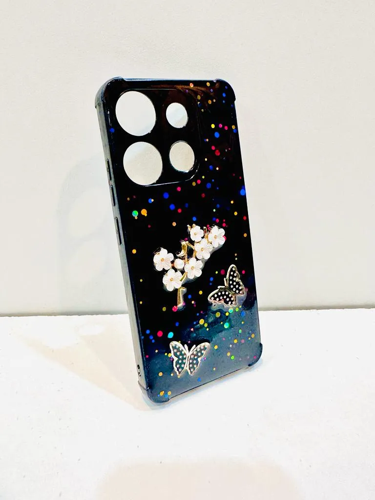 Tecno Spark Go 2023 / Tecno Pop 7 Back Cover Girls Back Cover Fancy Flower Butterfly Covers- Tecno Spark Go 2023 / Tecno Pop 7 Back Case 8