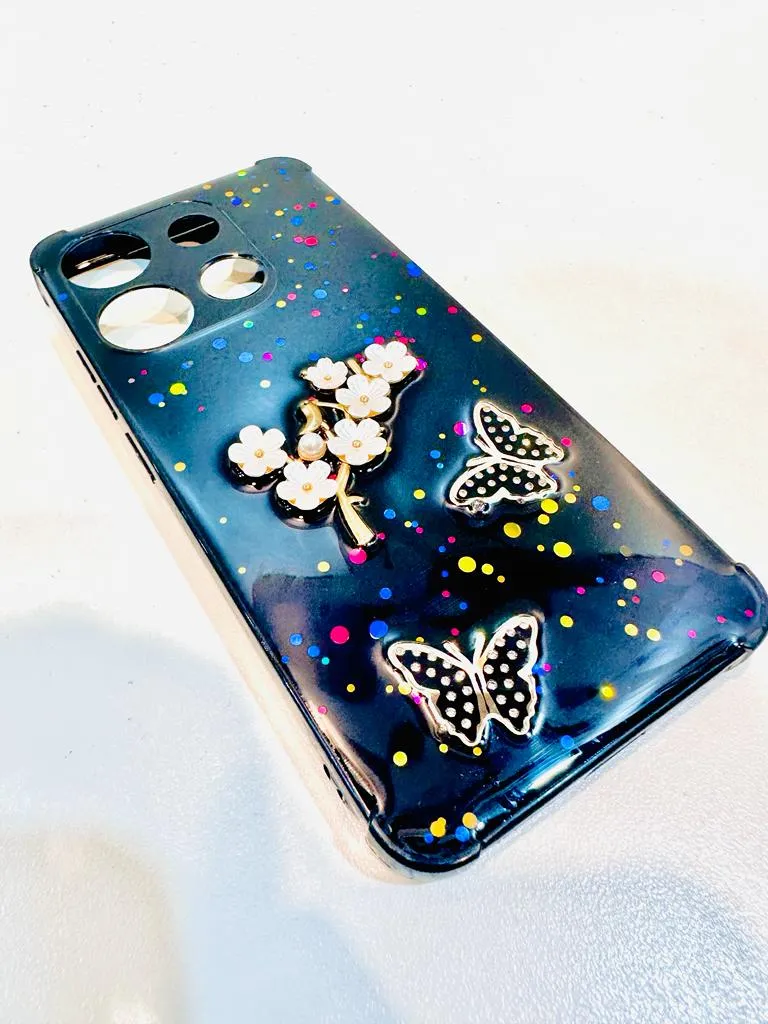 Tecno Spark Go 2023 / Tecno Pop 7 Back Cover Girls Back Cover Fancy Flower Butterfly Covers- Tecno Spark Go 2023 / Tecno Pop 7 Back Case 9