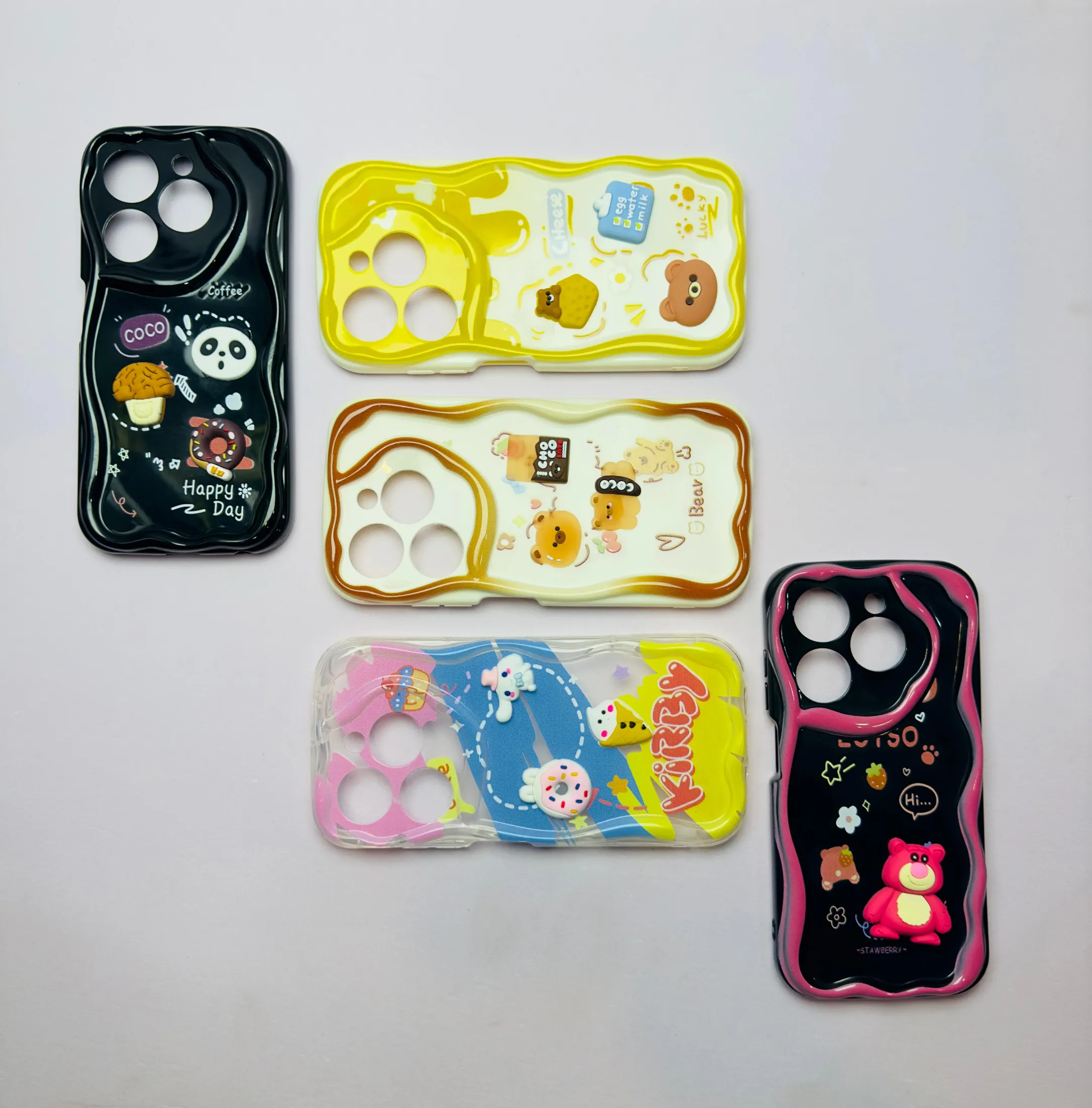 Lahore Mobile Pouch for Tecno Spark Go 2024 Back Cover Colorful Wavy Phone Cases - Luxury Back Cover - Creative Lovely 3D Doll -Girls Back Cover