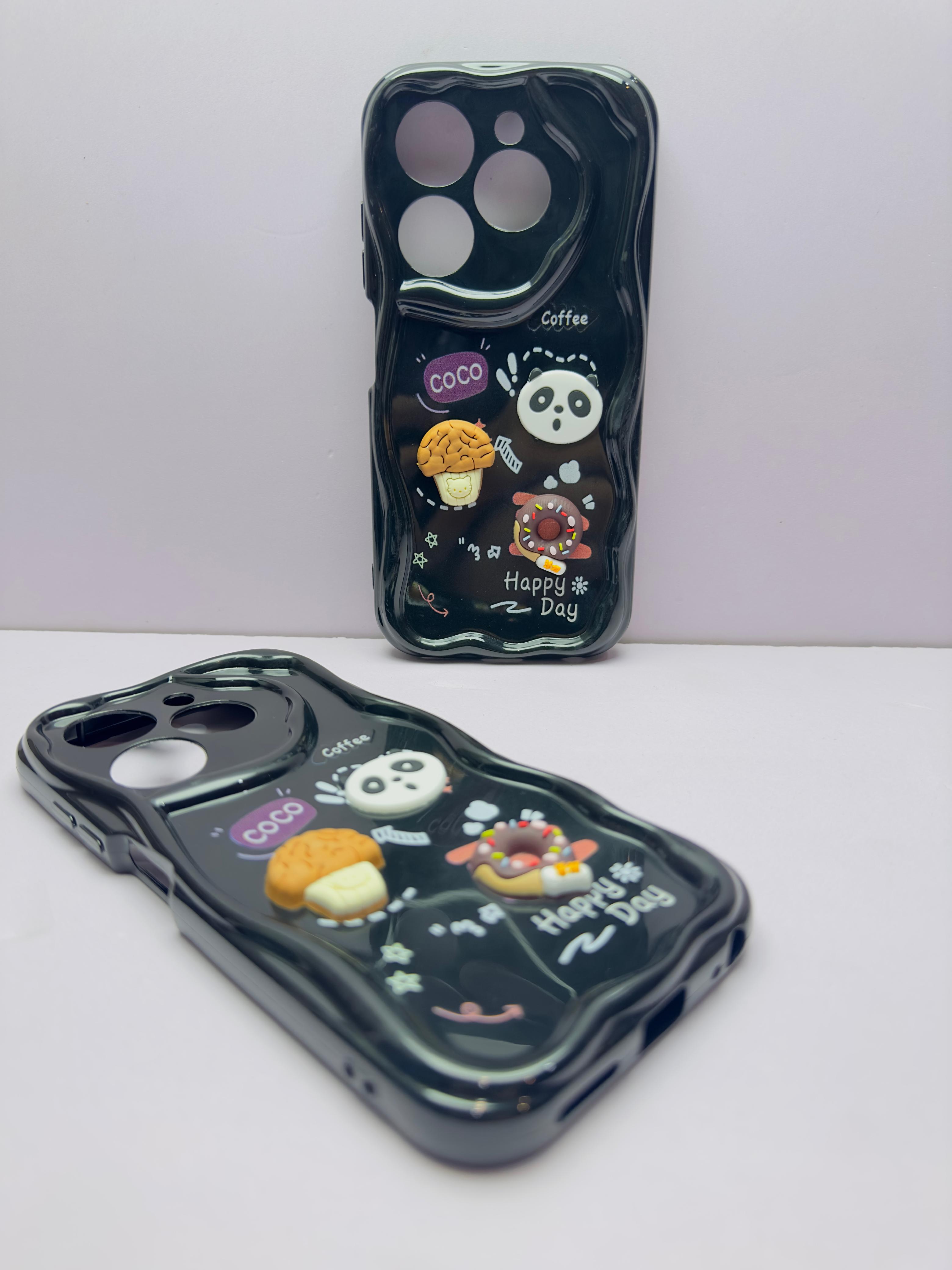 Lahore Mobile Pouch for Tecno Spark Go 2024 Back Cover Colorful Wavy Phone Cases - Luxury Back Cover - Creative Lovely 3D Doll -Girls Back Cover 7