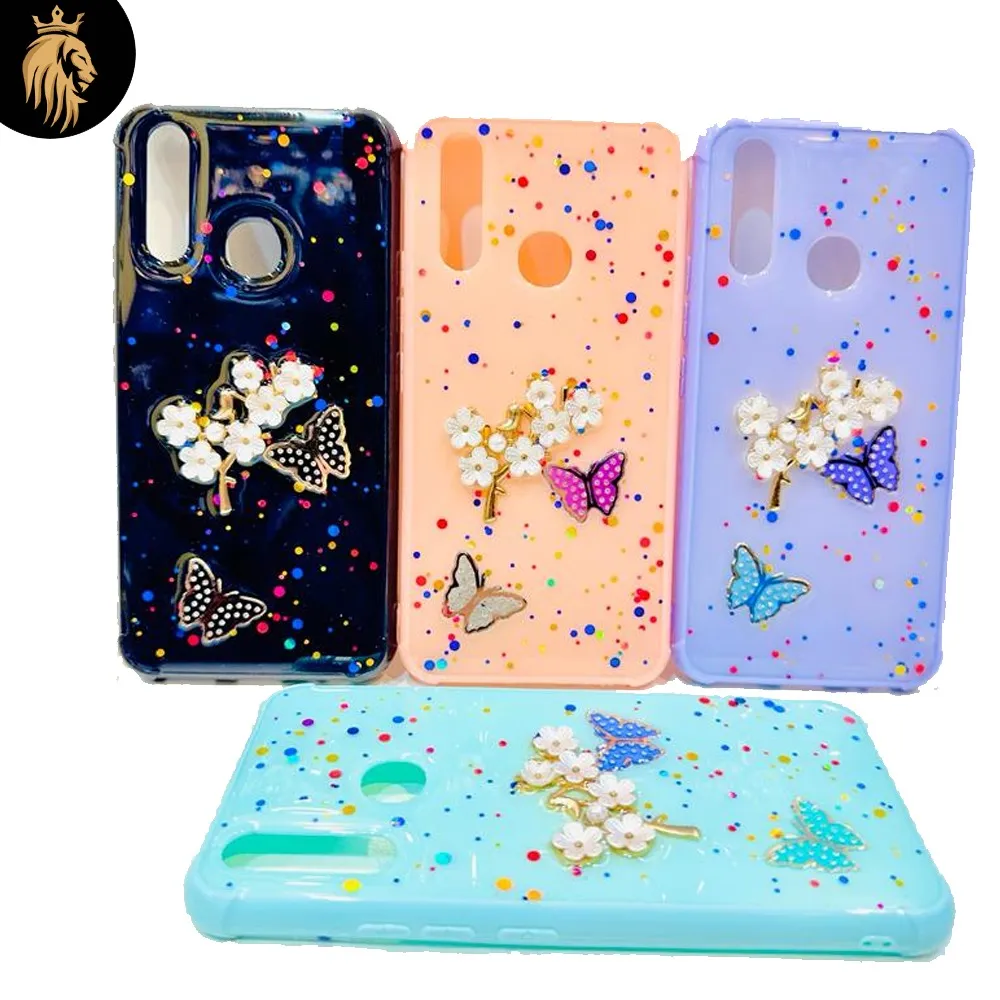 Lahore Mobile Pouch for Vivo Y11 / Y12 / Y15 / Y17 Back Cover Girls Back Cover - Fancy Flower Butterfly Covers-Vivo Y11 / Y12 / Y15 / Y17 Back Case