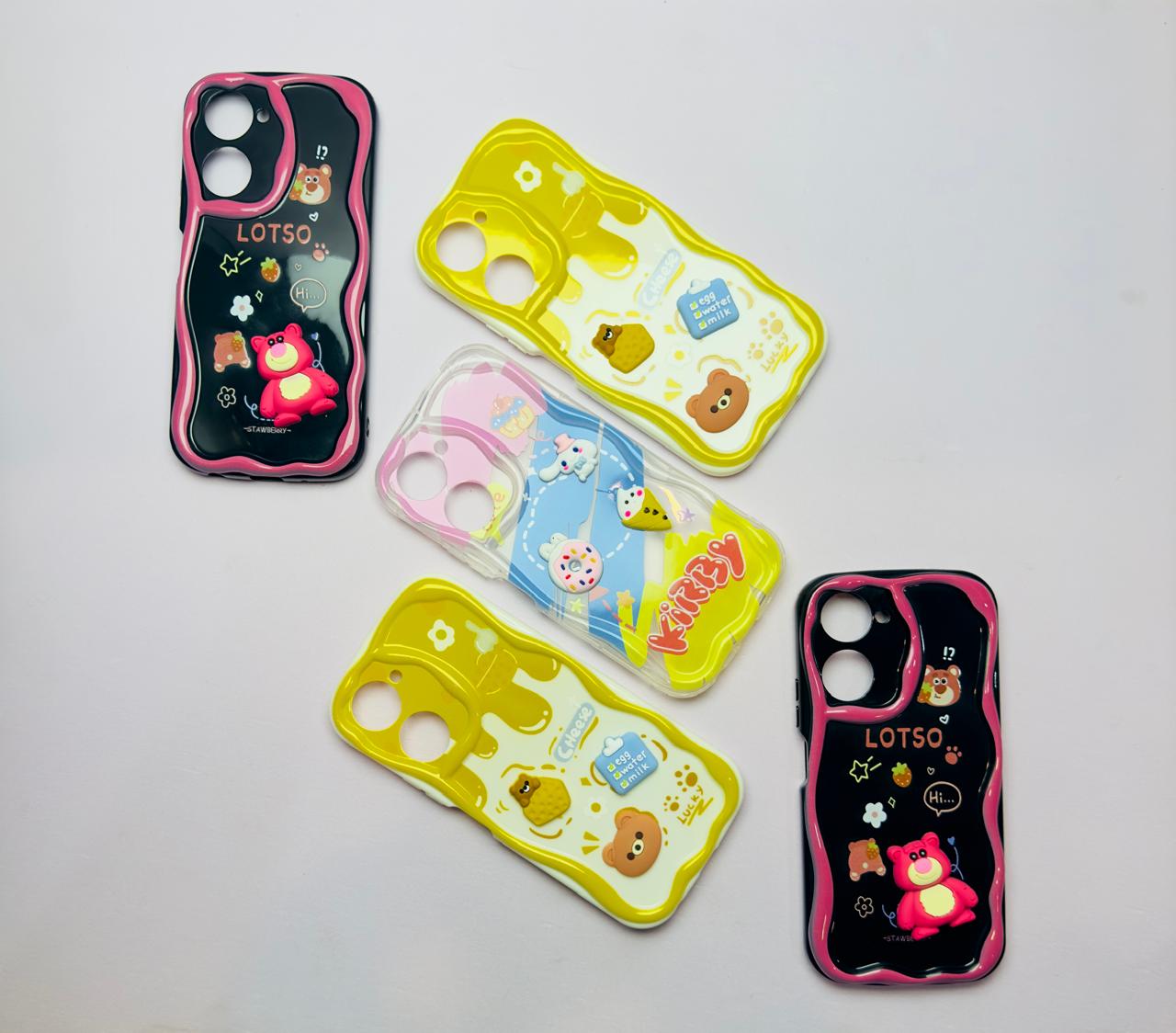 Lahore Mobile Pouch for Vivo Y18 Back Cover Colorful Wavy Phone Cases - Luxury Back Cover - Creative Lovely 3D Doll -Girls Back Cover