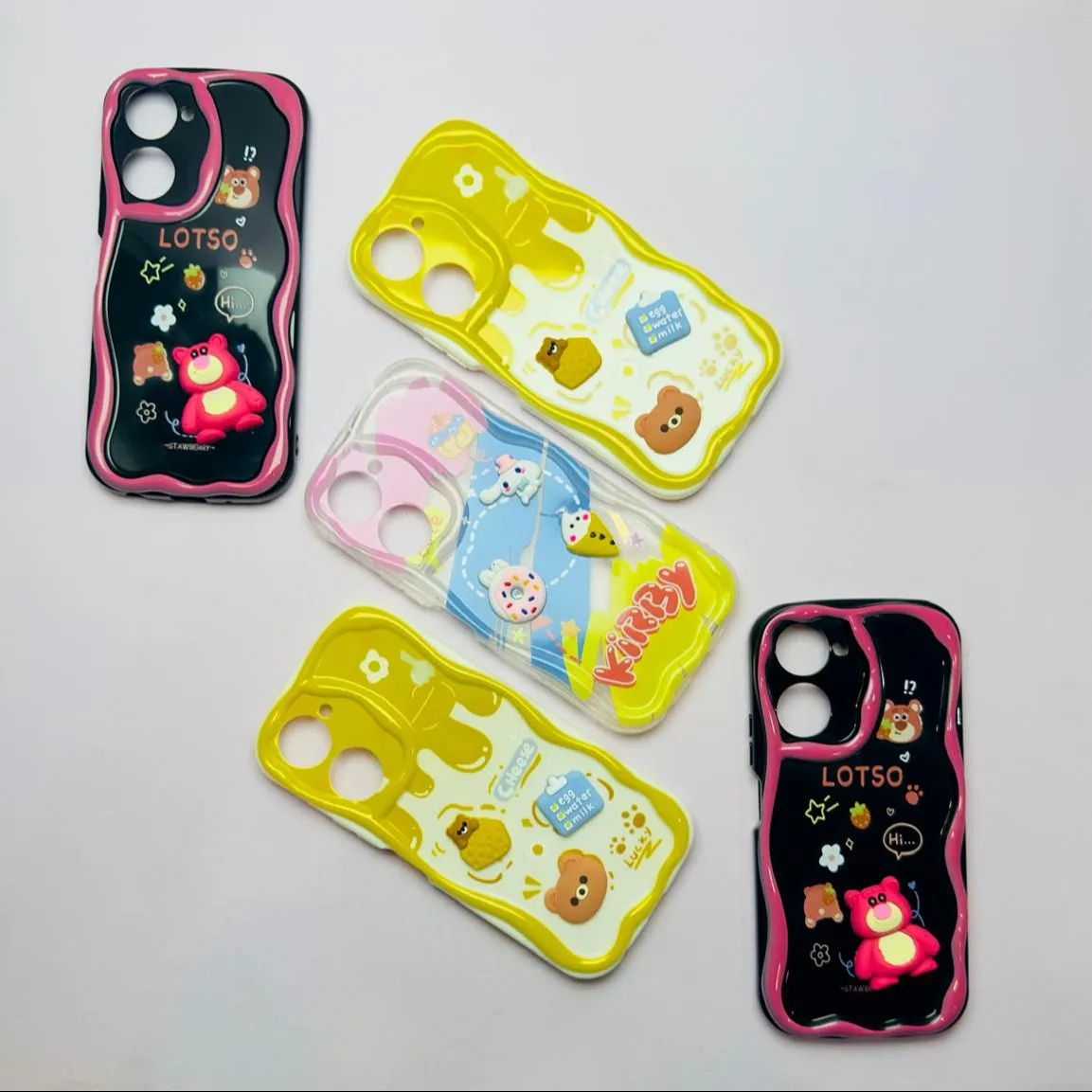 Lahore Mobile Pouch for Vivo Y18 Back Cover Colorful Wavy Phone Cases - Luxury Back Cover - Creative Lovely 3D Doll -Girls Back Cover