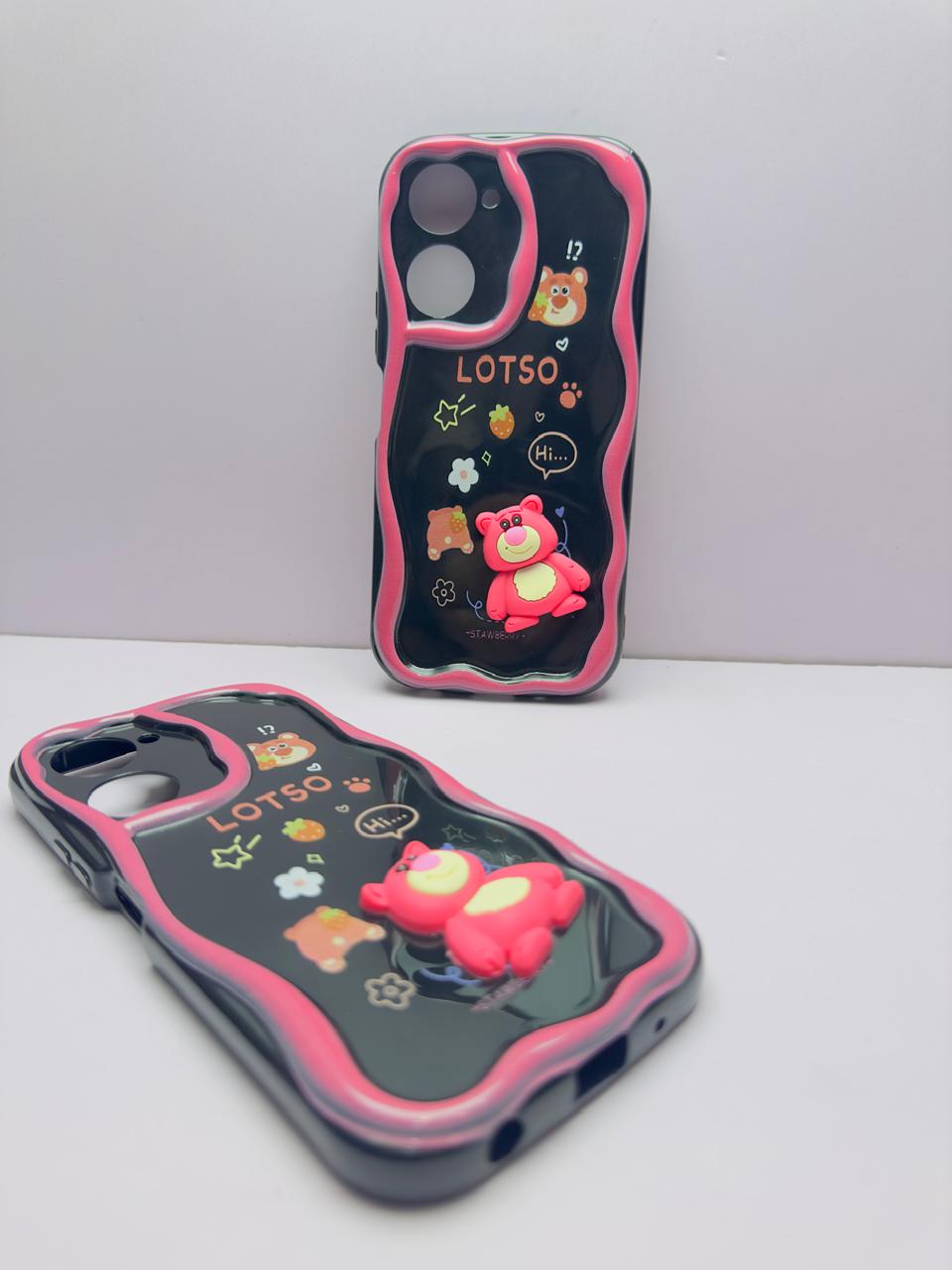 Lahore Mobile Pouch for Vivo Y18 Back Cover Colorful Wavy Phone Cases - Luxury Back Cover - Creative Lovely 3D Doll -Girls Back Cover 2