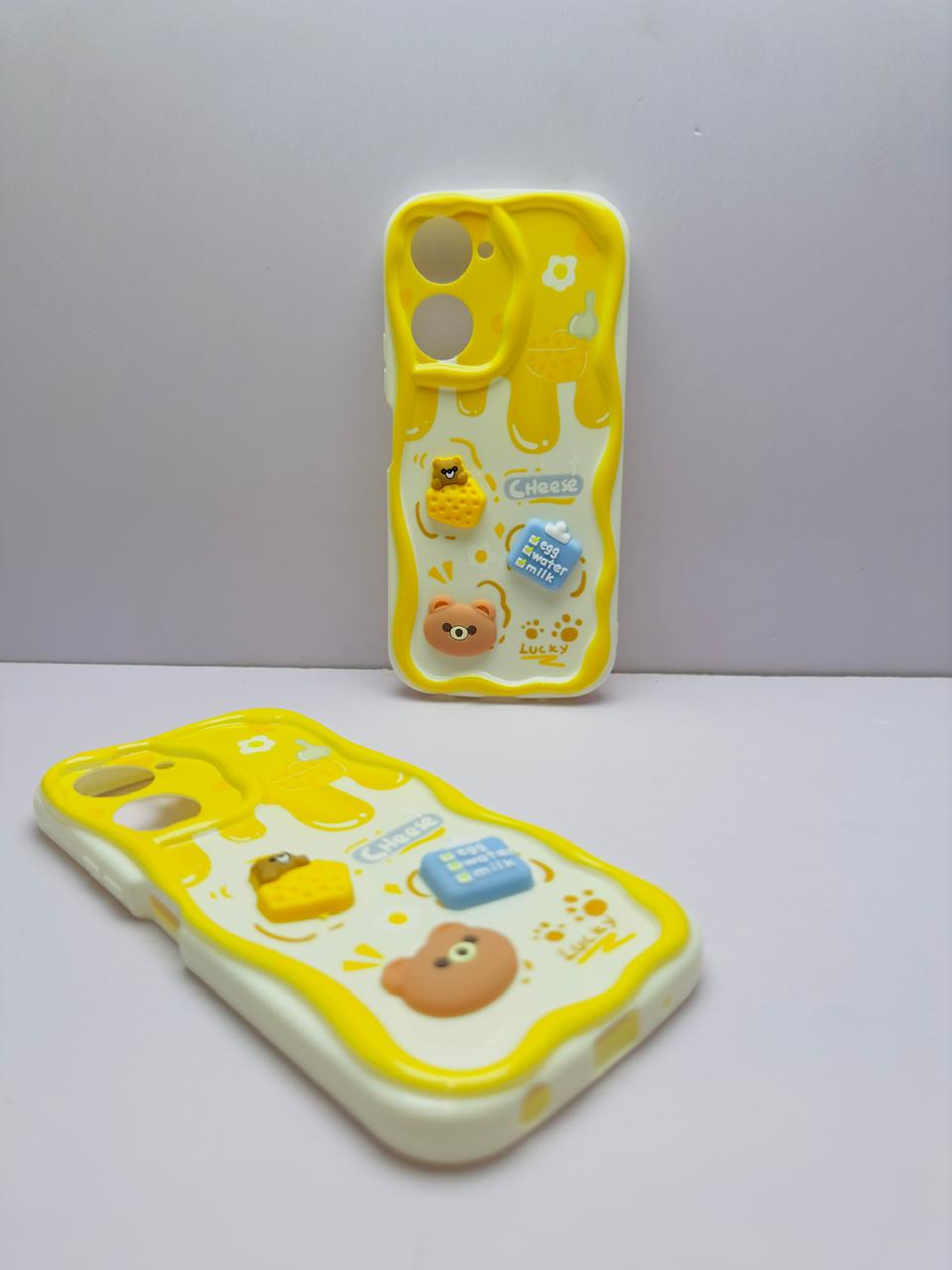 Lahore Mobile Pouch for Vivo Y18 Back Cover Colorful Wavy Phone Cases - Luxury Back Cover - Creative Lovely 3D Doll -Girls Back Cover 6