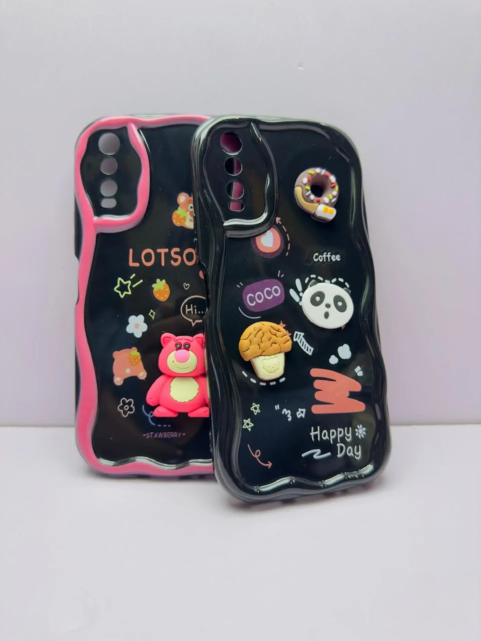 Vivo Y20 / Y12S Y12A / Y20i Y20S Y20S Back Cover Colorful Wavy Phone Cases Luxury Back Cover Creative Lovely 3D Doll -Girls Back Cover 7