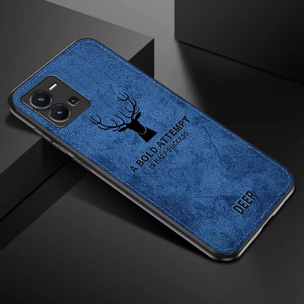 Lahore Mobile Pouch For Vivo Y35 Hybrid Soft TPU Deer Pattern Leather Shockproof Case Cover - Vivo Y35 Back Cover 2