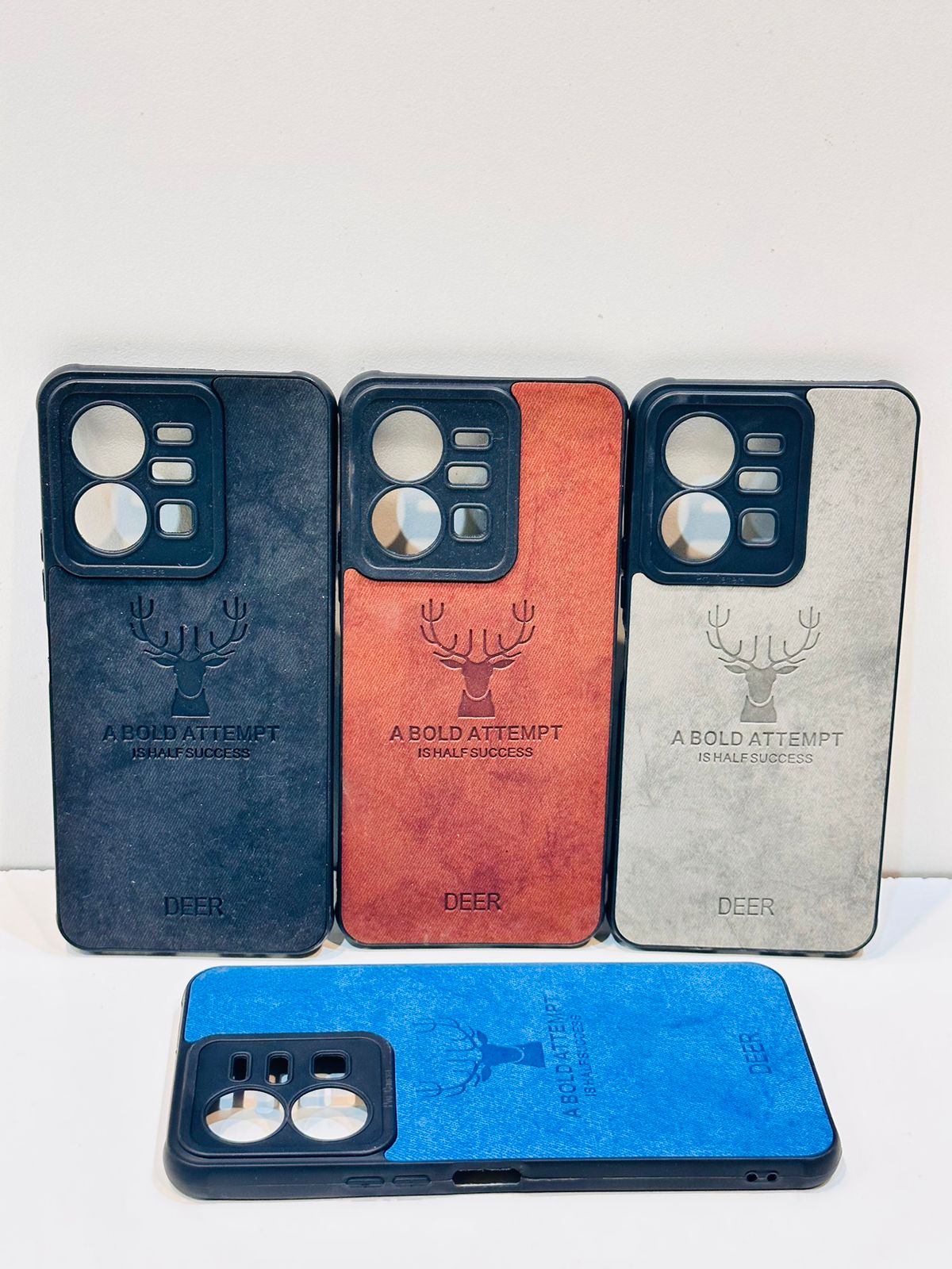 Lahore Mobile Pouch For Vivo Y35 Hybrid Soft TPU Deer Pattern Leather Shockproof Case Cover - Vivo Y35 Back Cover 3