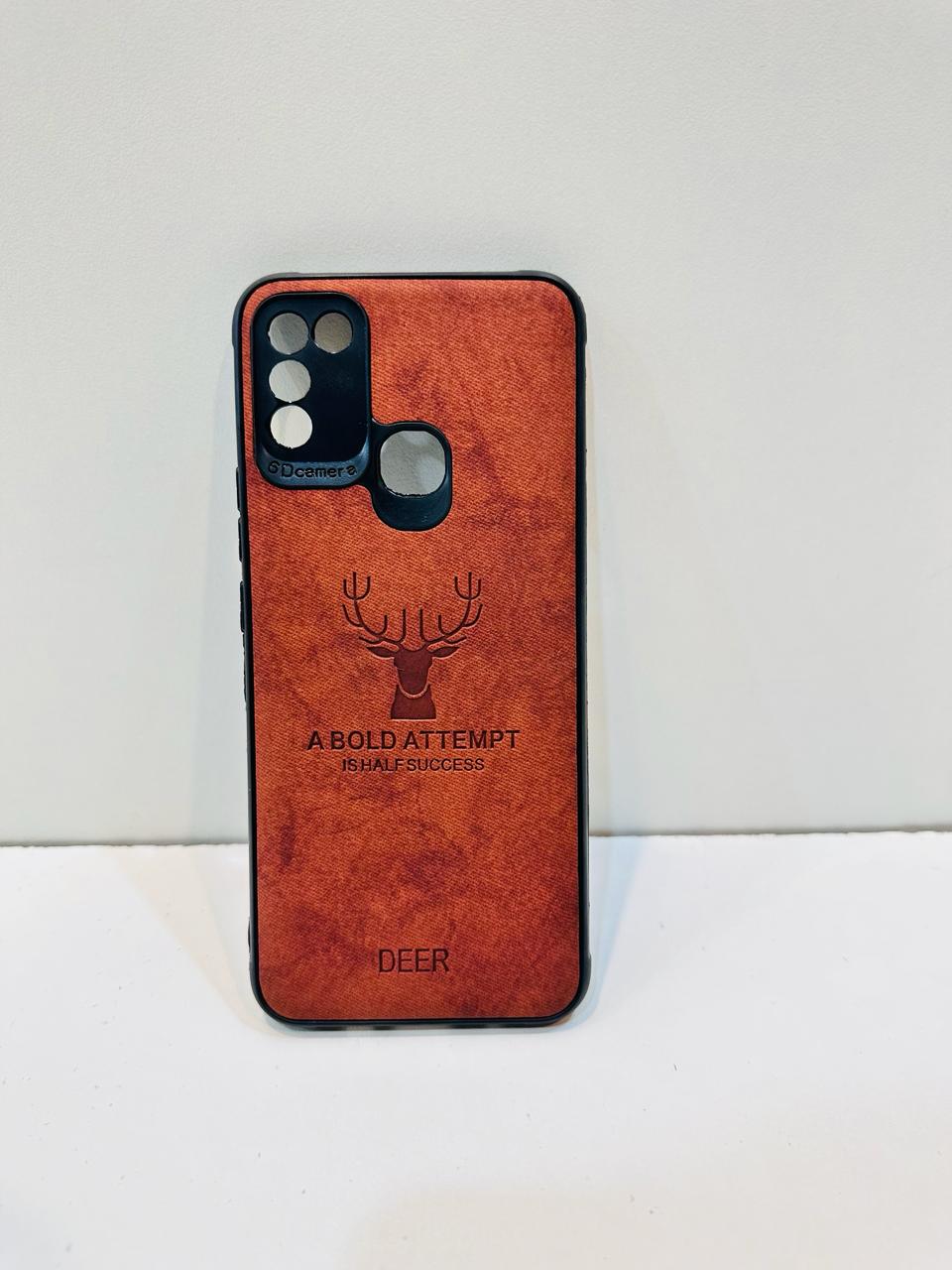 Lahore Mobile Pouch Hybrid Soft TPU Deer Pattern Leather Shockproof Case for Infinix Hot 10 Play, Hot 11 Play 5