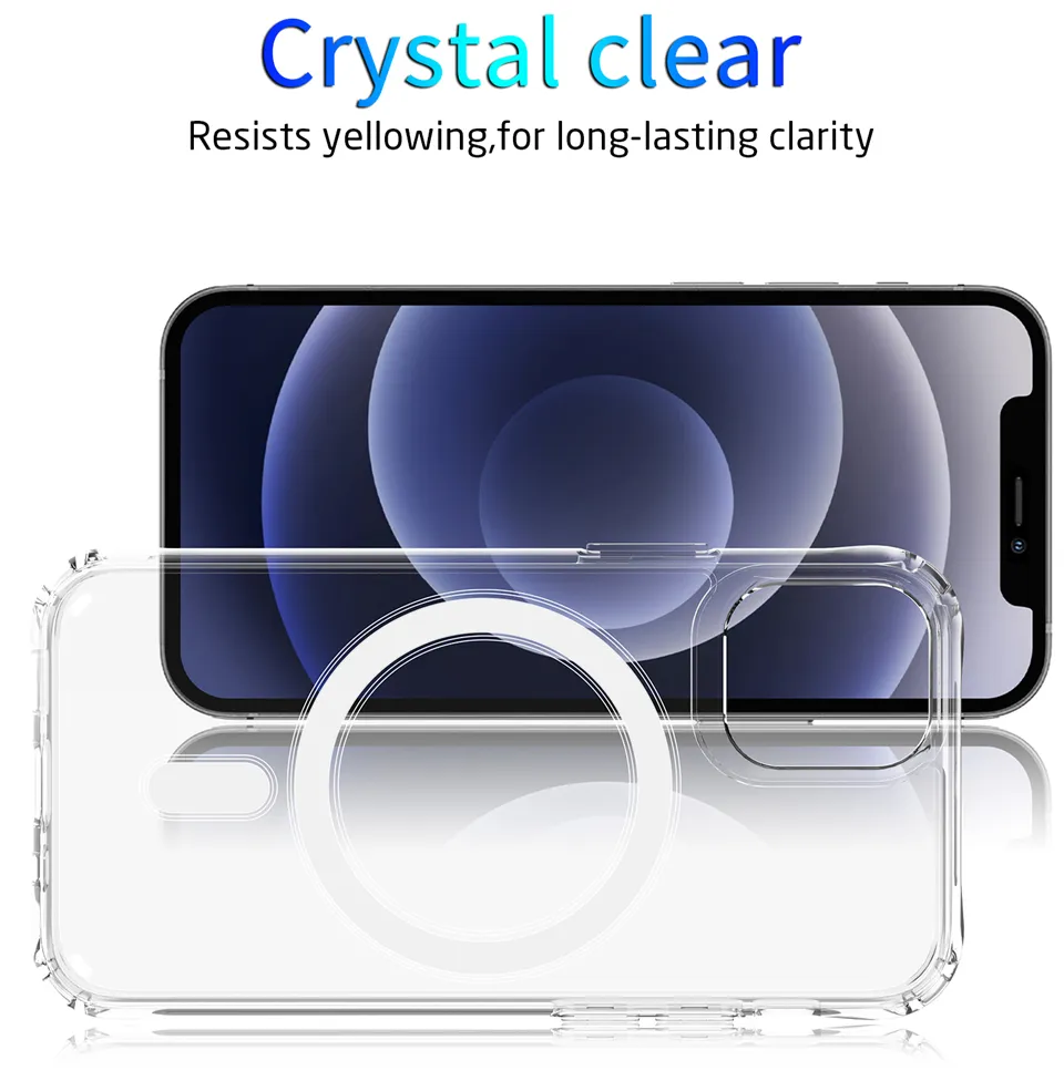 Magsafe Clear shockproof case for iPhone X/Xs/Xs Max/11/11 Pro/11 Pro Max/12 Pro/12 Pro Max/13 Pro Max/14 Pro Max/15/15 Pro/15 Pro Max 8